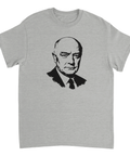 Vintage illustration av folkhemmets fader på gråmelerad t-shirt
