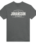Gråmelerad t-shirt med texten Johansson – A Family of Originals
