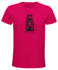 Svart råtta med "STREET ADAPTATION" på fuchsia premium herr-t-shirt, modern streetwear-stil.
