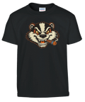 Svart barntröja med provokativ retro-illustration av maskoten Billy Badger