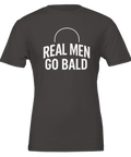 Mörkgrå t-shirt med uttrycksfullt statement om att vara flintskallig