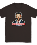 Brun t-shirt med uttrycksfullt politiskt motiv av Jimmie Åkesson