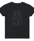 Svart t-shirt för barn med grafisk varsity-typografi och budskap