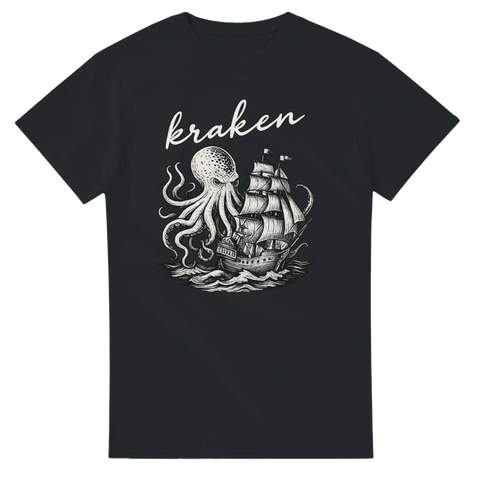 T-shirt med Kraken och klassiskt sjömonstermotiv