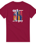 T-shirt Art Is Gay med abstrakt konsttryck