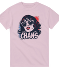 Rosa t-shirt med uttrycksfullt motiv och tydlig statement-design