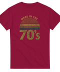 Klassisk t-shirt med grafiskt retrotryck i dämpade 70-talsfärger