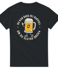Retro illustration av ett glatt ölglas med citat – grafisk t-shirt för fest
