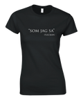 T-shirt med självironisk textdesign och minimalistisk attityd