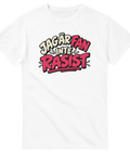 Färgstarkt textmotiv med ironisk ton – vit grafisk t-shirt för humor