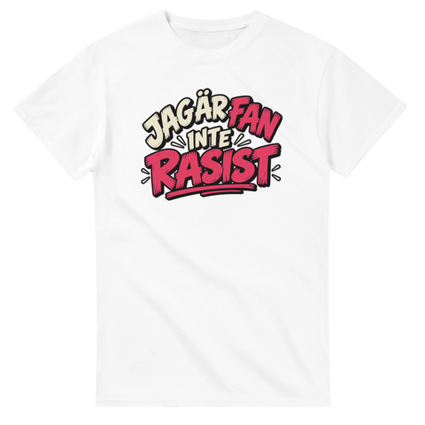 Färgstarkt textmotiv med ironisk ton – vit grafisk t-shirt för humor