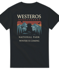 Retro outdoor-motiv med Iron Throne och berg – fantasy t-shirt