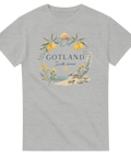 Grafiskt tryck med texten Gotland Svensk sommar – grå t-shirt