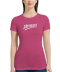 Rolig text "Jättekul" på dam t-shirt premium vit