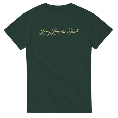 Mörkgrön t-shirt med grafiskt texttryck i klassisk nostalgisk stil