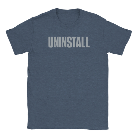 Mörkblå t-shirt med grafiskt texttryck som anspelar på gamingkultur
