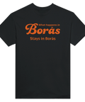 What happens in Borås..." textmotiv t-shirt herr