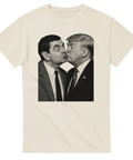 T-shirt med kaxig och ironisk fotomontage-design i krämvit nyans