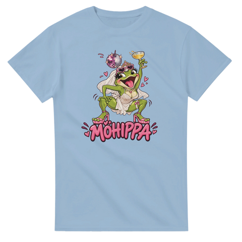 T-shirt med texten Möhippa och en festande groda i brudslöja