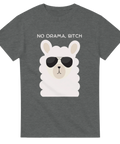Grafisk illustration av en lama i solglasögon – grå t-shirt