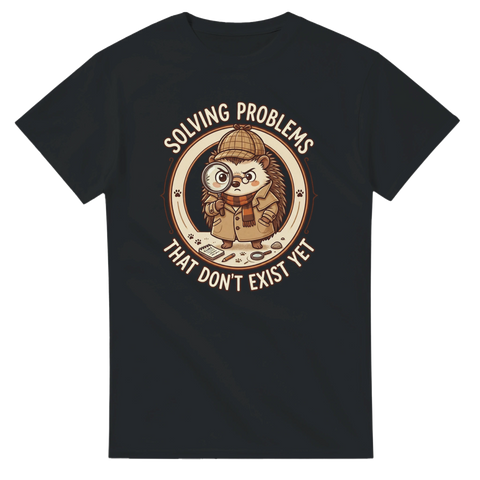 Illustration av igelkott som detektiv med förstoringsglas – grafisk t-shirt