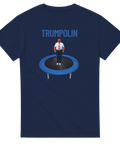 Grafiskt motiv med texten Trumpolin och Donald Trump – marinblå t-shirt