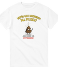 Rolig illustration av en bajskorv med texten utpressad – grafisk t-shirt