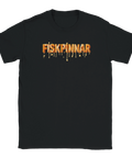 Humoristisk t-shirt med krispigt fiskpinne-motiv och lekfull typografi