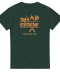 Mörkgrön t-shirt med The Grillfather-motiv för grillmästaren