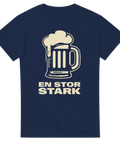 T-shirt med grafiskt ölmotiv och lekfull text för tydlig barkommunikation