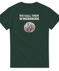 Mörkgrön t-shirt med chokladboll och texten We call them winerbrods