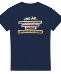 T-shirt med överstrukna yrkestitlar och texten Siffernisse helt enkelt