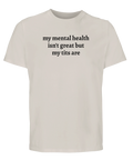 Sarkastisk t-shirt mental hälsa roligt citat bröst humor