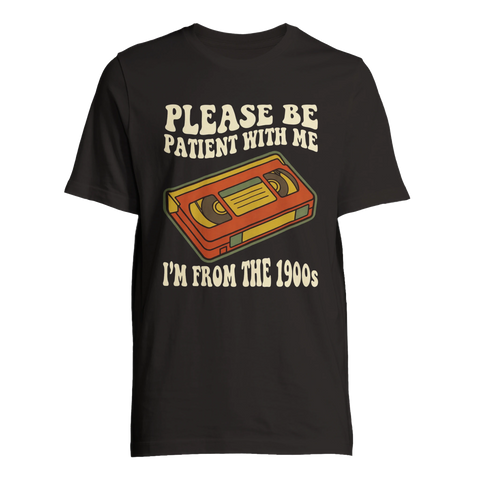 Rolig Svart t-shirt med vintagegrafik och ett självironiskt budskap om ålder
