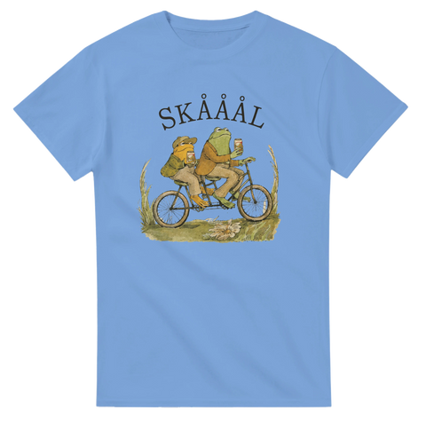 Retro motiv med skålande grodor i sagoboksstil – rolig t-shirt
