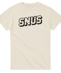 Beigefärgad tröja med kaxigt SNUS-tryck i retro streetwear-stil
