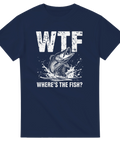 Abstrakt fiskemotiv med attityd och humoristisk text – t-shirt för sportfiskare