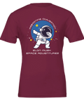Illustration av astronaut som gör en dab i galaxen – vinröd t-shirt