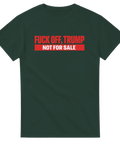 Mörkgrön t-shirt med kaxig politisk satir och rött tryck