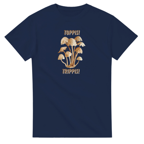 T-shirt med toppslätskivling-inspirerat svamptryck