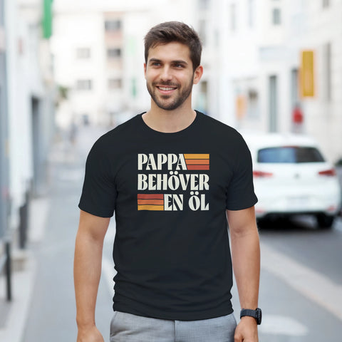 T-shirt med texten Pappa behöver en öl