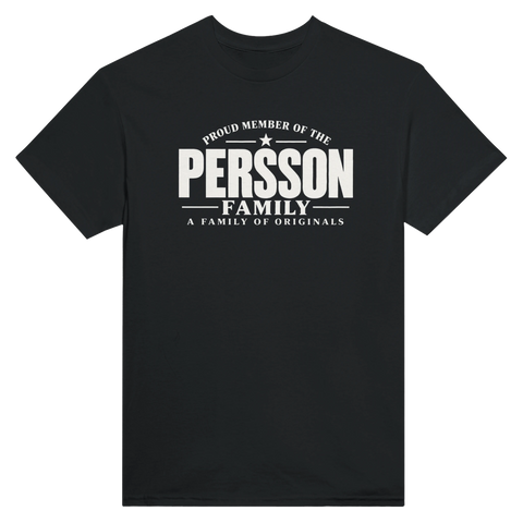 Svart t-shirt med texten Persson – A Family of Originals