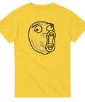Retro internetkultur motiv med skrikande gubbe – rolig gul t-shirt