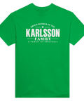 Grön t-shirt med texten Karlsson – A Family of Originals