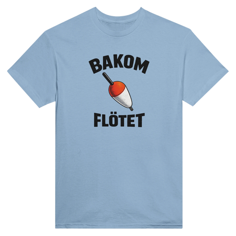 Bakom Flötet" textmotiv på t-shirt för fiskare