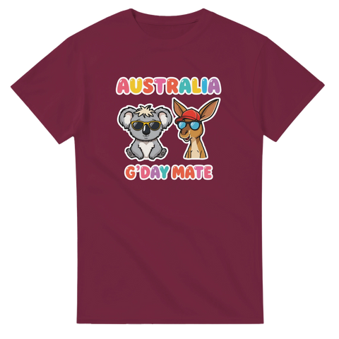 Söt Australien t-shirt koala känguru solglasögon G'day Mate