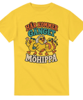 T-shirt with three partying chickens and the Swedish text “Här kommer gänget – Möhippa”