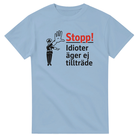 Minimalistisk retro-polis som gör stopptecken – t-shirt med roligt budskap
