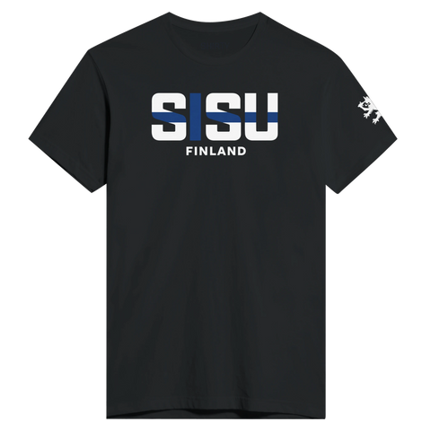 Nordisk t-shirt med Sisu-motiv och ren typografi