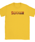 Gul t-shirt med ett varmt och soligt statement-tryck i bokstäverna